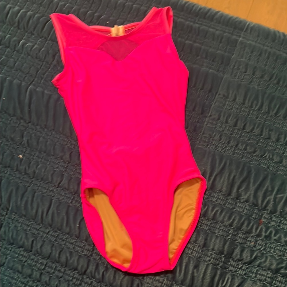 Pink dance leotard open back